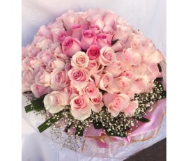 F112 99 PCS PINK ROSES BOUQUET